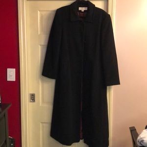 Liz Claiborne Black Long Wool Coat